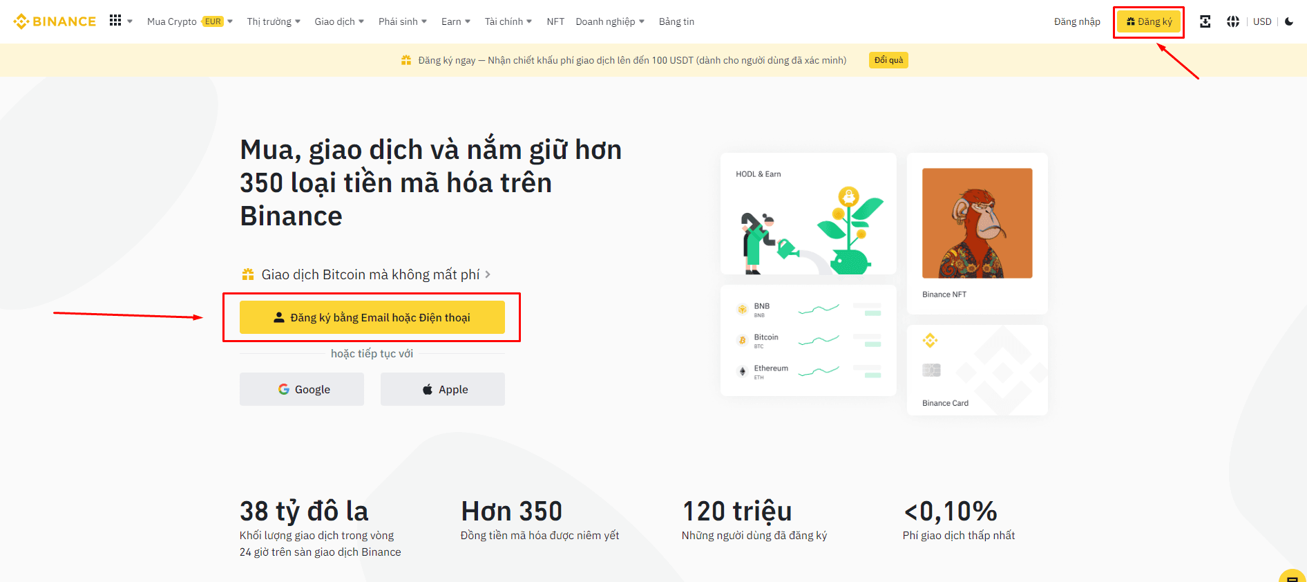 Hướng dẫn các bước đăng ký tài khoản binance