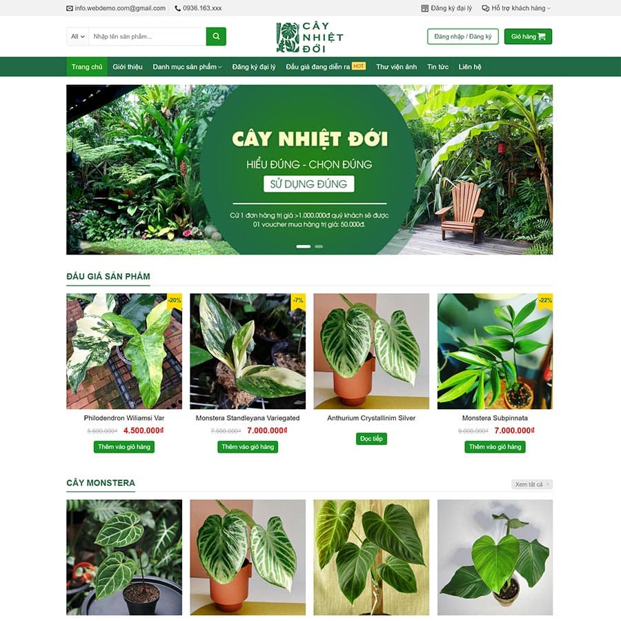 36 - Thiết kế website bán cây xanh 