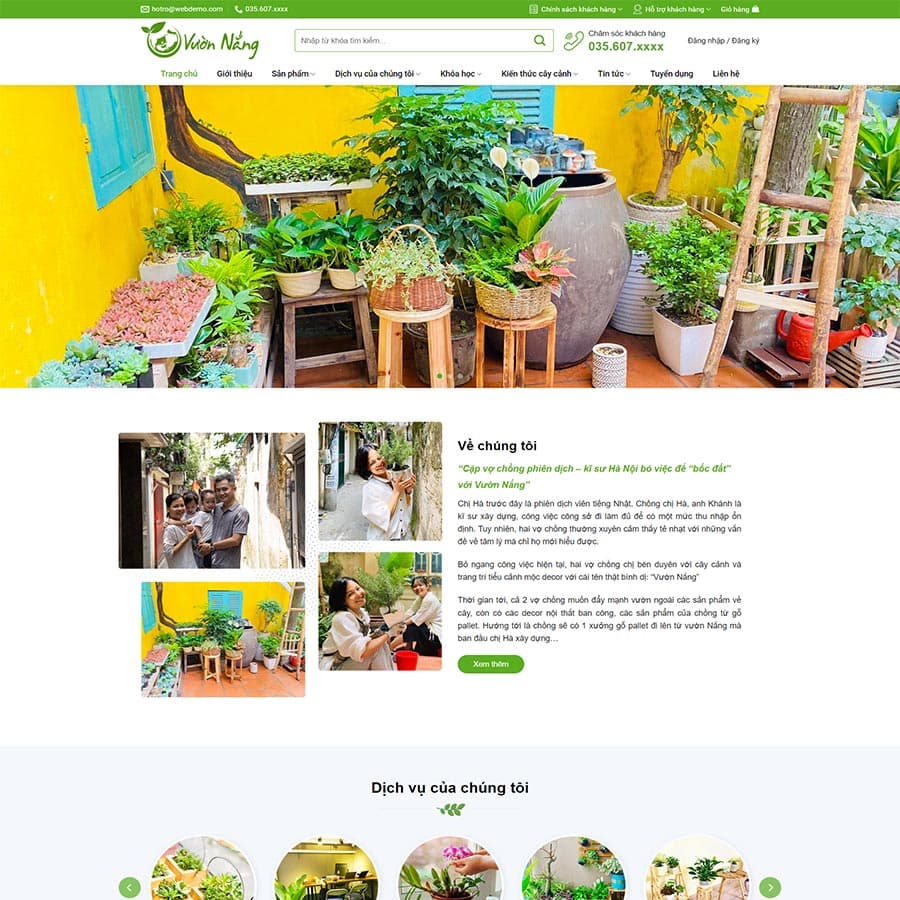 18 - Thiết kế website bán cây xanh, tiểu cảnh 