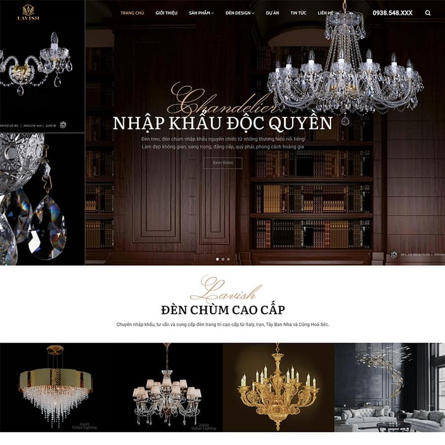 29 - Thiết kế website bán đèn cao cấp