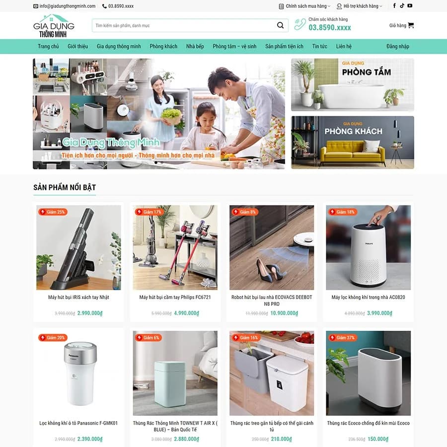 27 - Thiết kế website bán đồ gia dụng thông minh