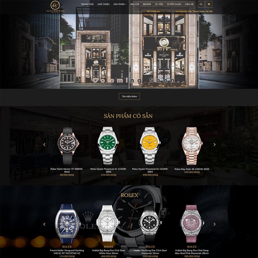 16 - Thiết kế website bán đồng hồ cao cấp 