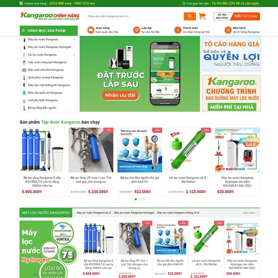 14 - Thiết kế website bán máy lọc nước 