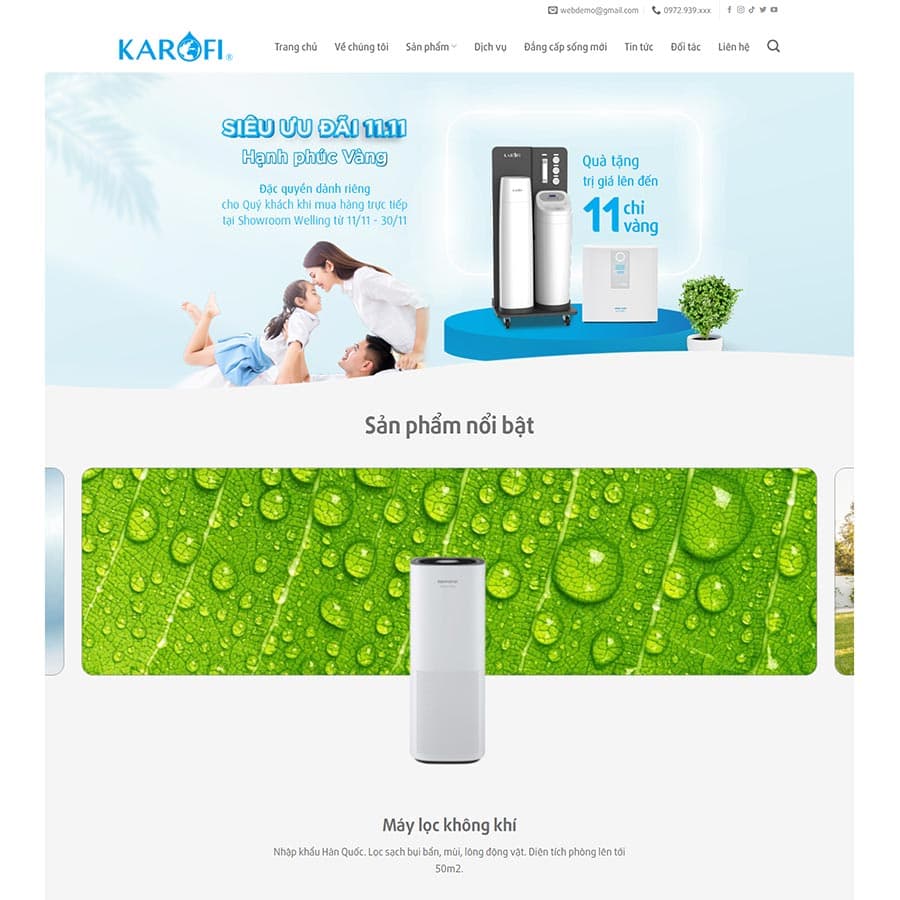 13 - Thiết kế website bán máy lọc nước 