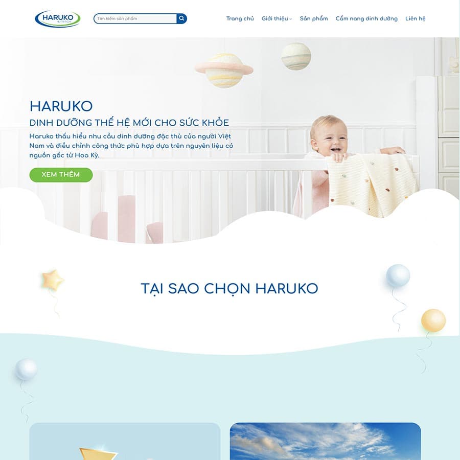 26 - Thiết kế website bán sữa cho bé 
