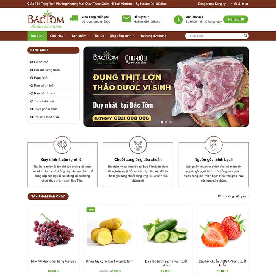 22 - Thiết kế website bán tạp hóa 