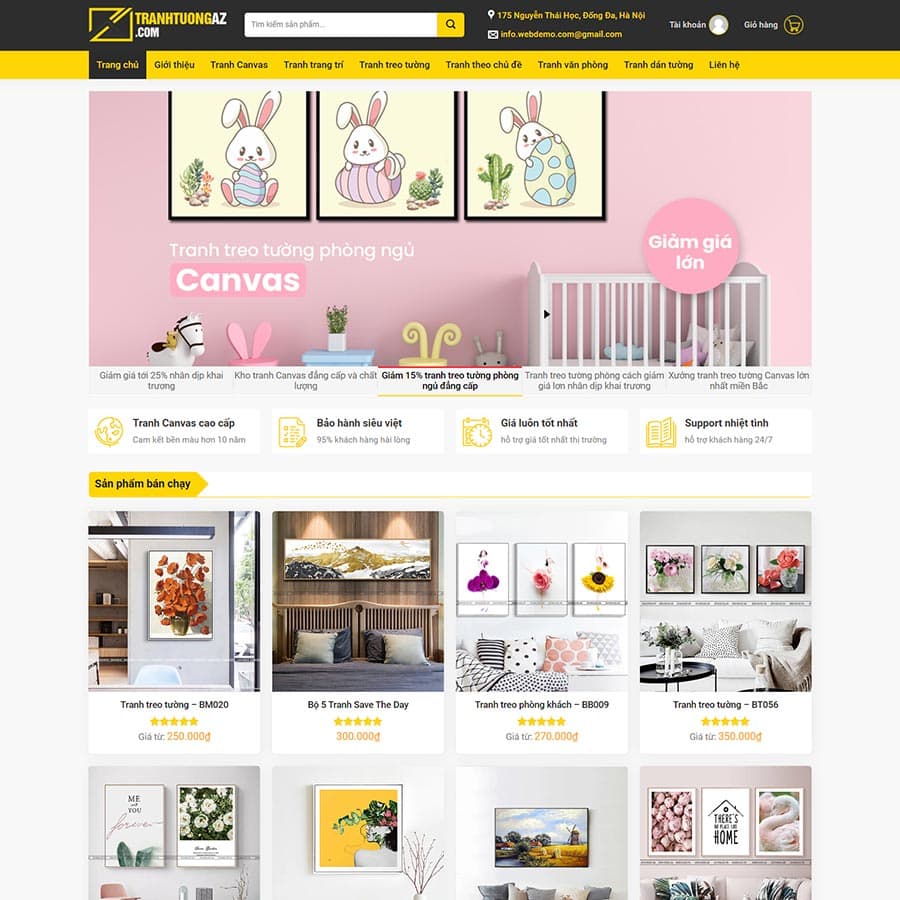 34 - Thiết kế website bán tranh tường, canvas