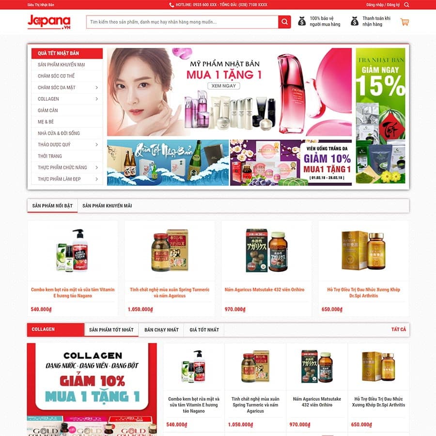 3 - Thiết kế website siêu thị hàng nội địa Nhật