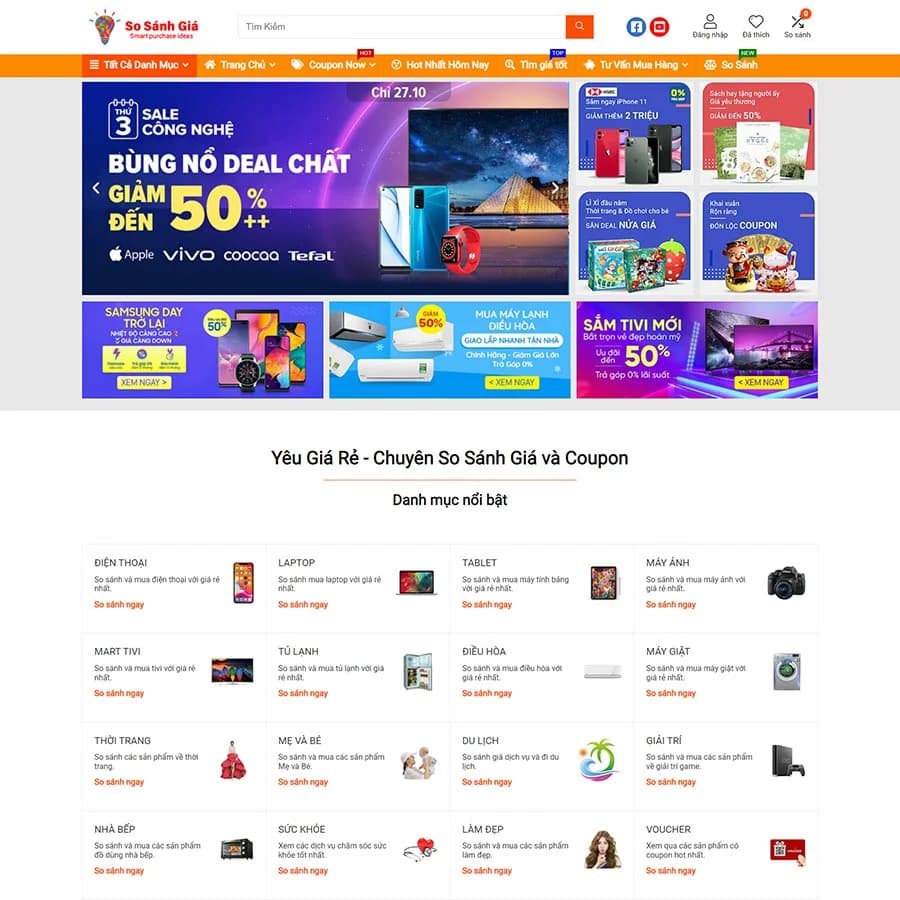24 - Thiết kế website web so sánh, tiếp thị liên kết
