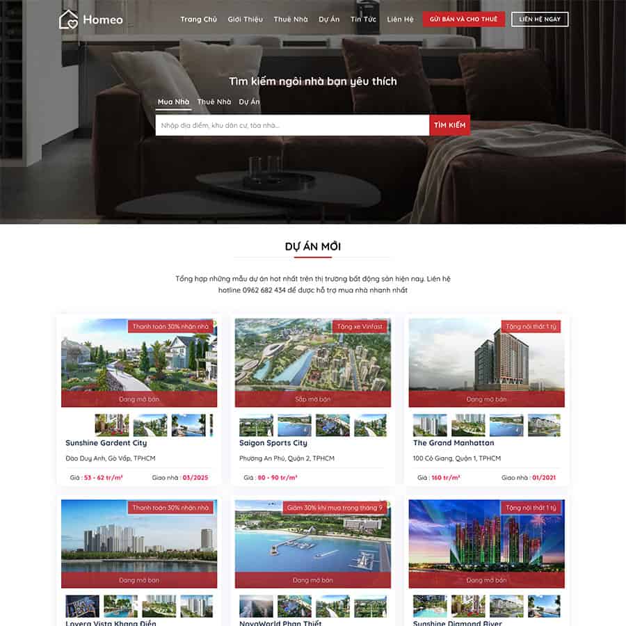22 - Thiết kế website bất động sản 