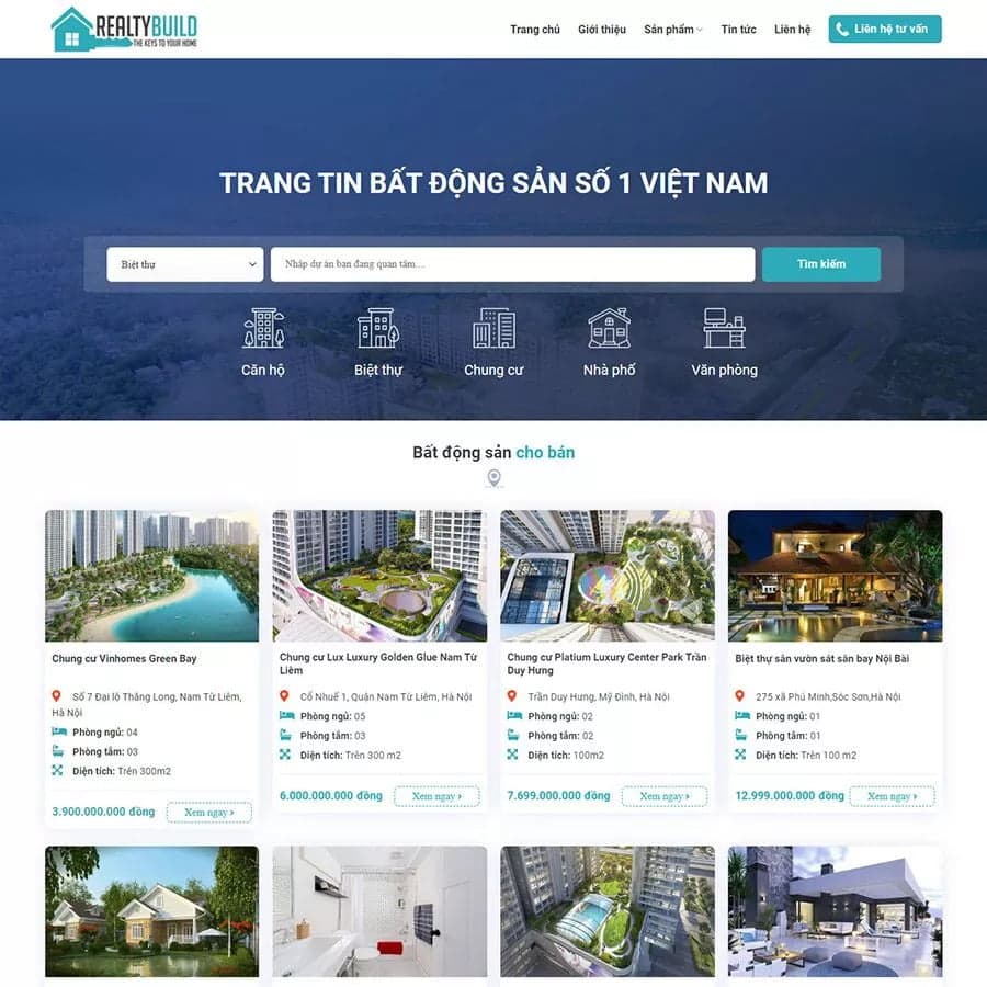 23 - Thiết kế website bất động sản 