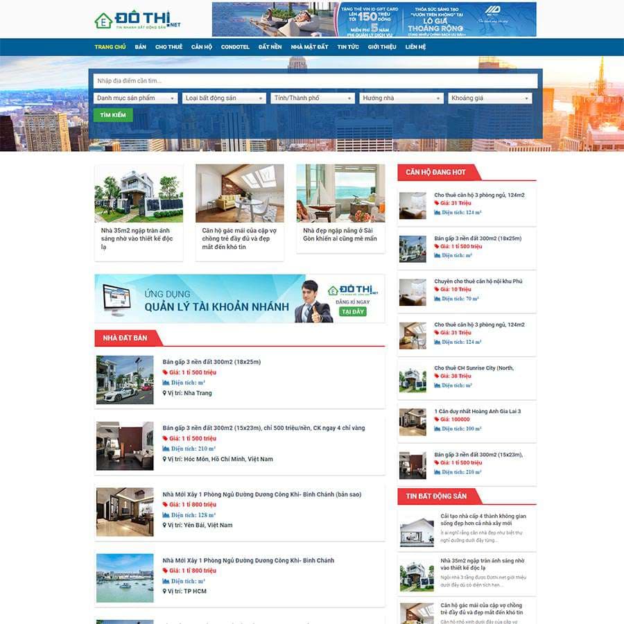 10 - Thiết kế website bất động sản 