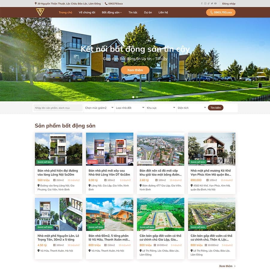 3 - Thiết kế website bất động sản 