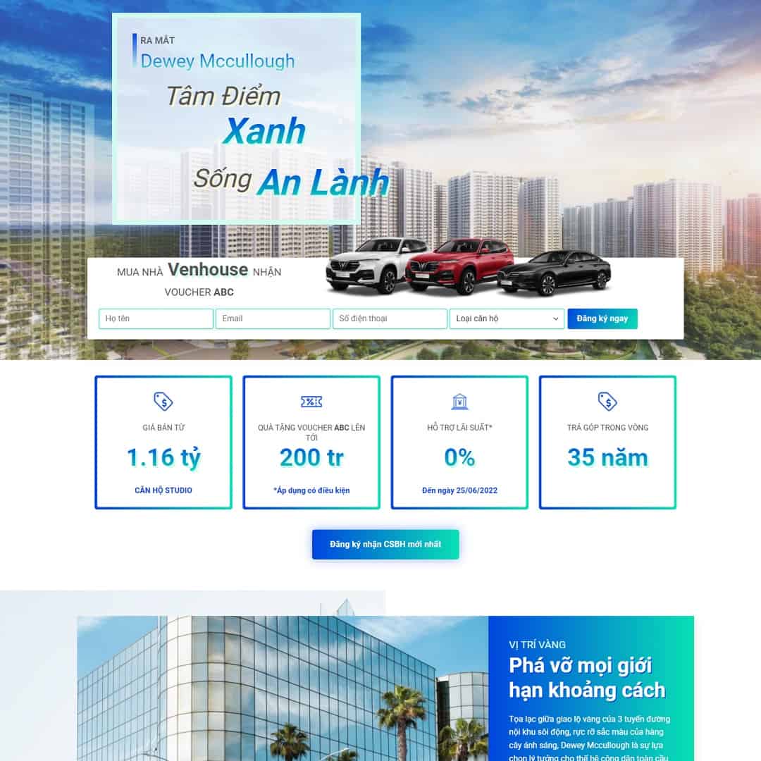 29 - Thiết kế website Landing page bất động sản 