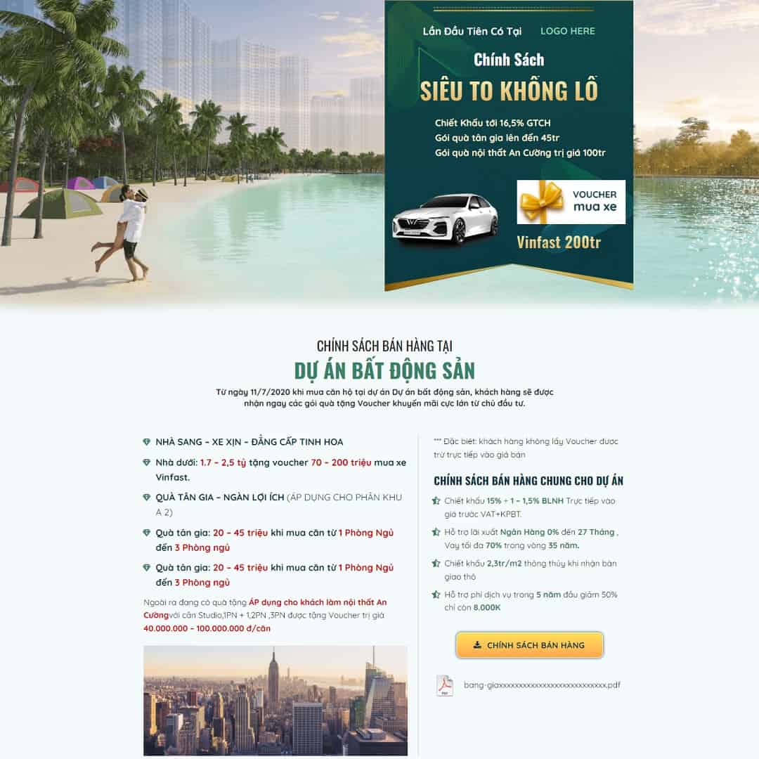 28 - Thiết kế website landing page dự án bất động sản