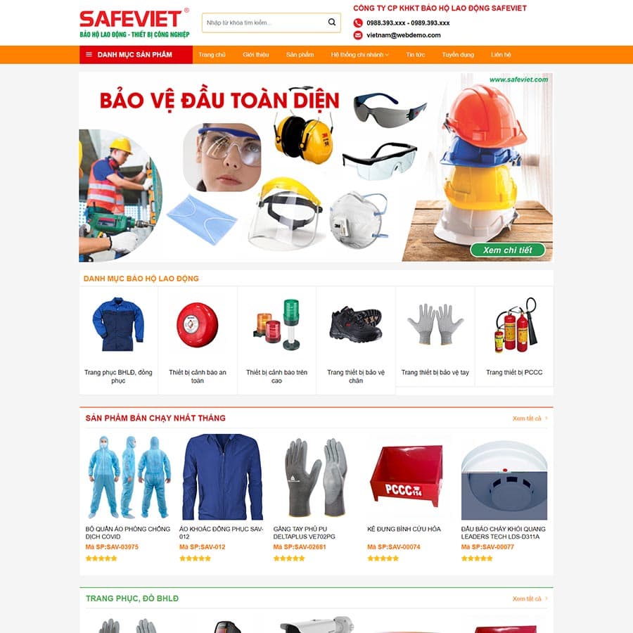 26 - Thiết kế website bán đồ bảo hộ lao động