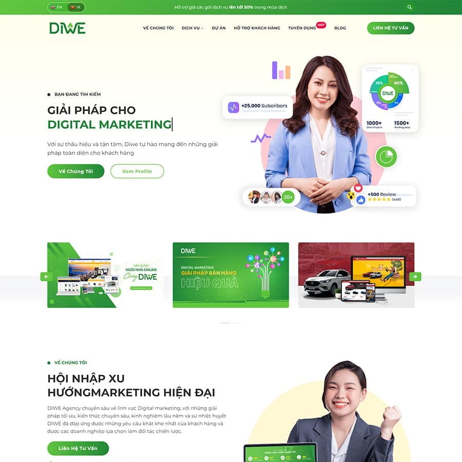 20 - Thiết kế website công ty Agency, Marketing Online 
