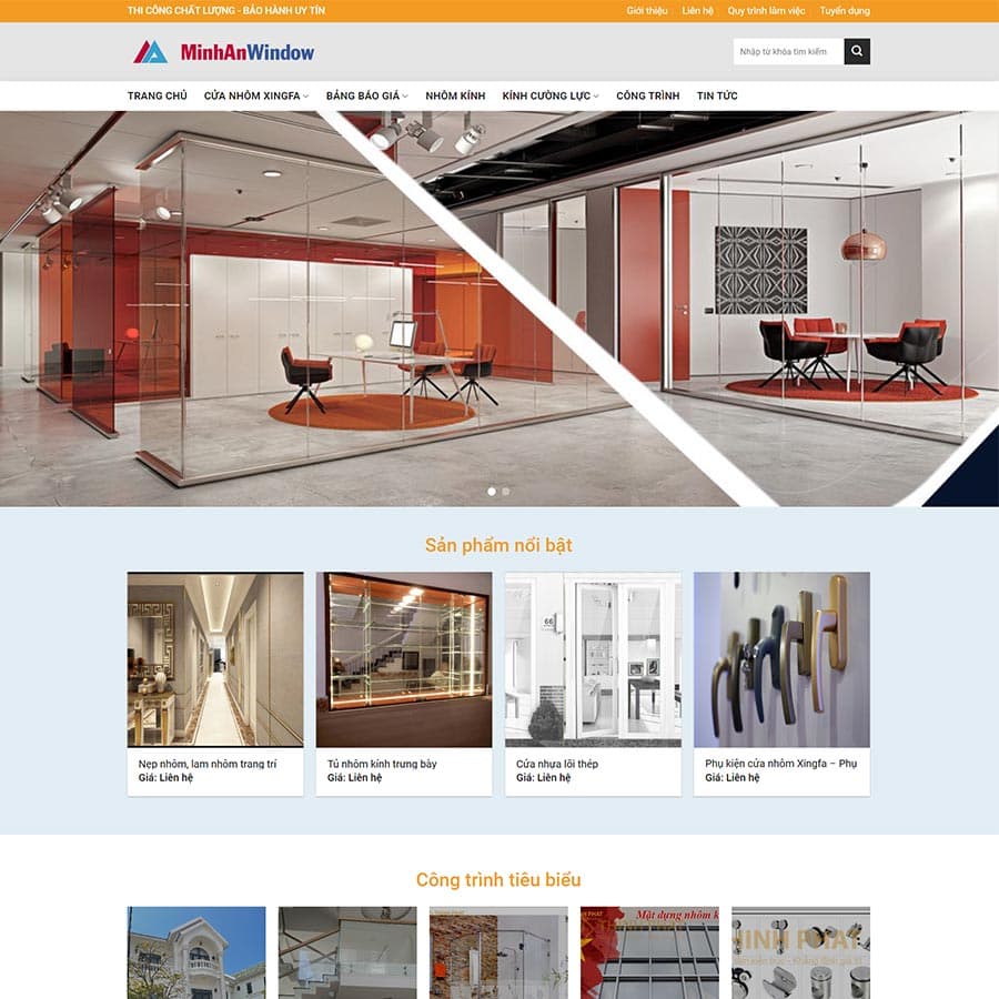 24 - Thiết kế website công ty nhôm kính 