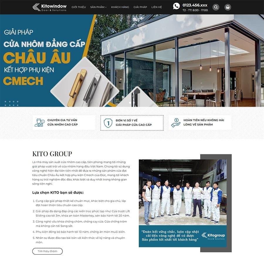 2 - Thiết kế website công ty nhôm kính 