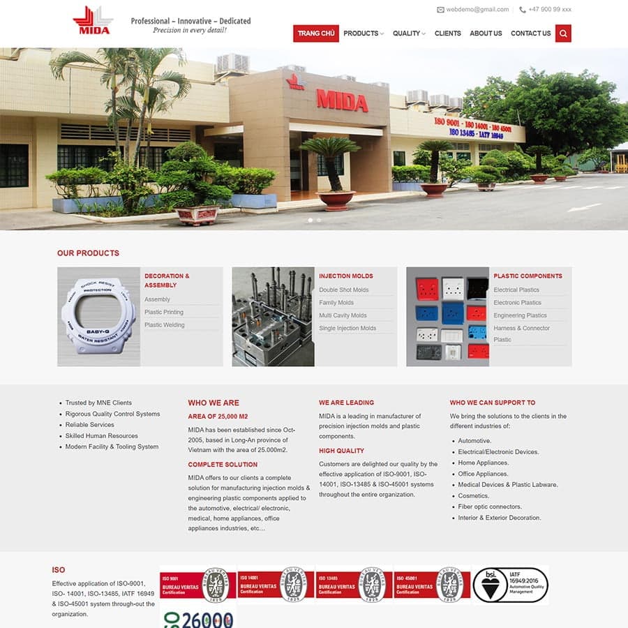7 - Thiết kế website công ty sản xuất linh kiện