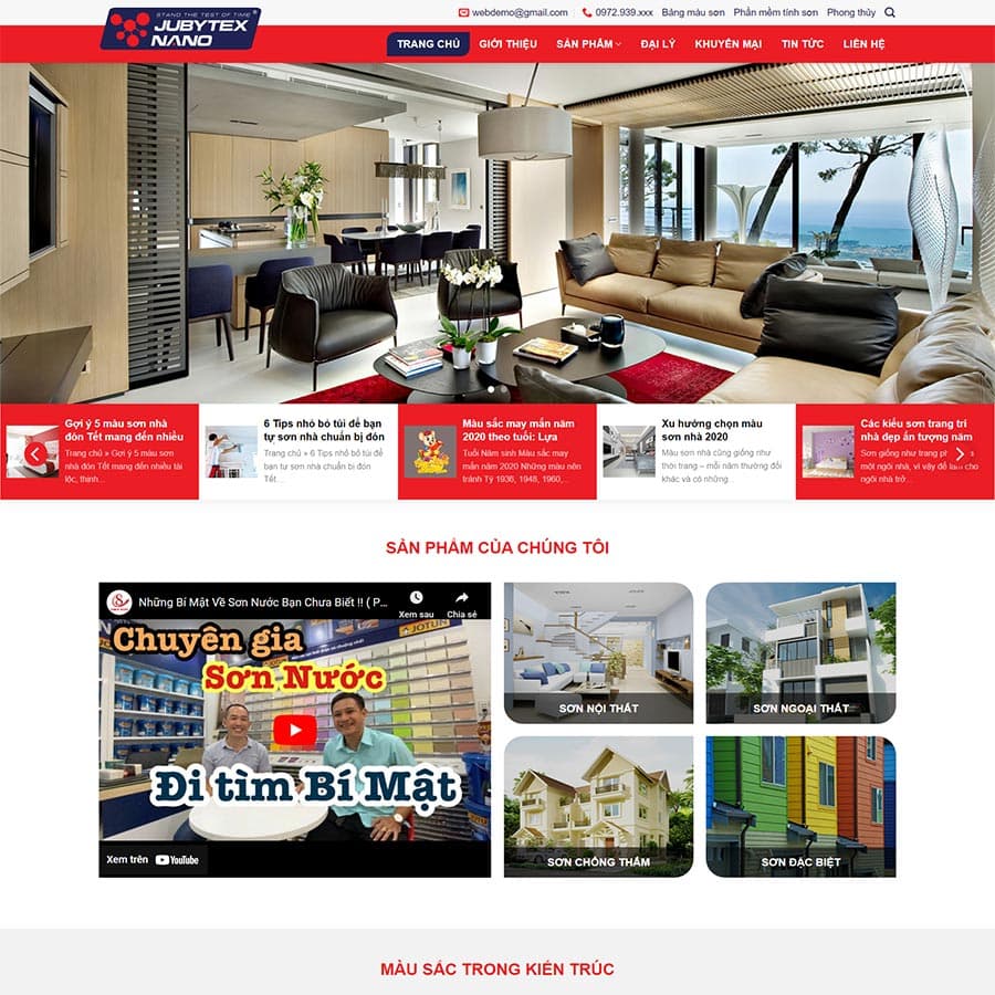 1 - Thiết kế website cung cấp sơn nước