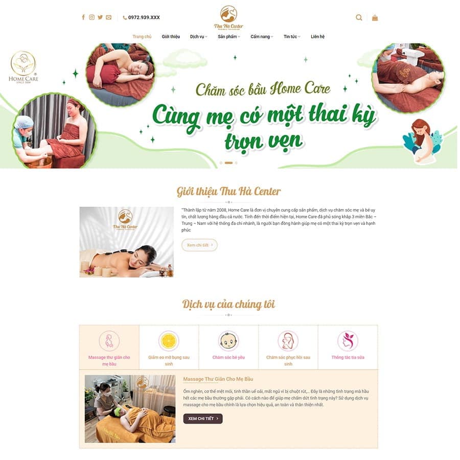 28 - Thiết kế website dịch vụ chăm sóc mẹ và bé