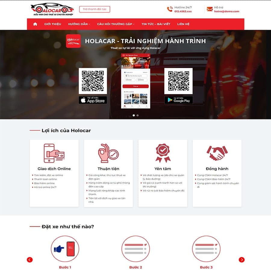 33 - Thiết kế website dịch vụ thuê xe taxi 