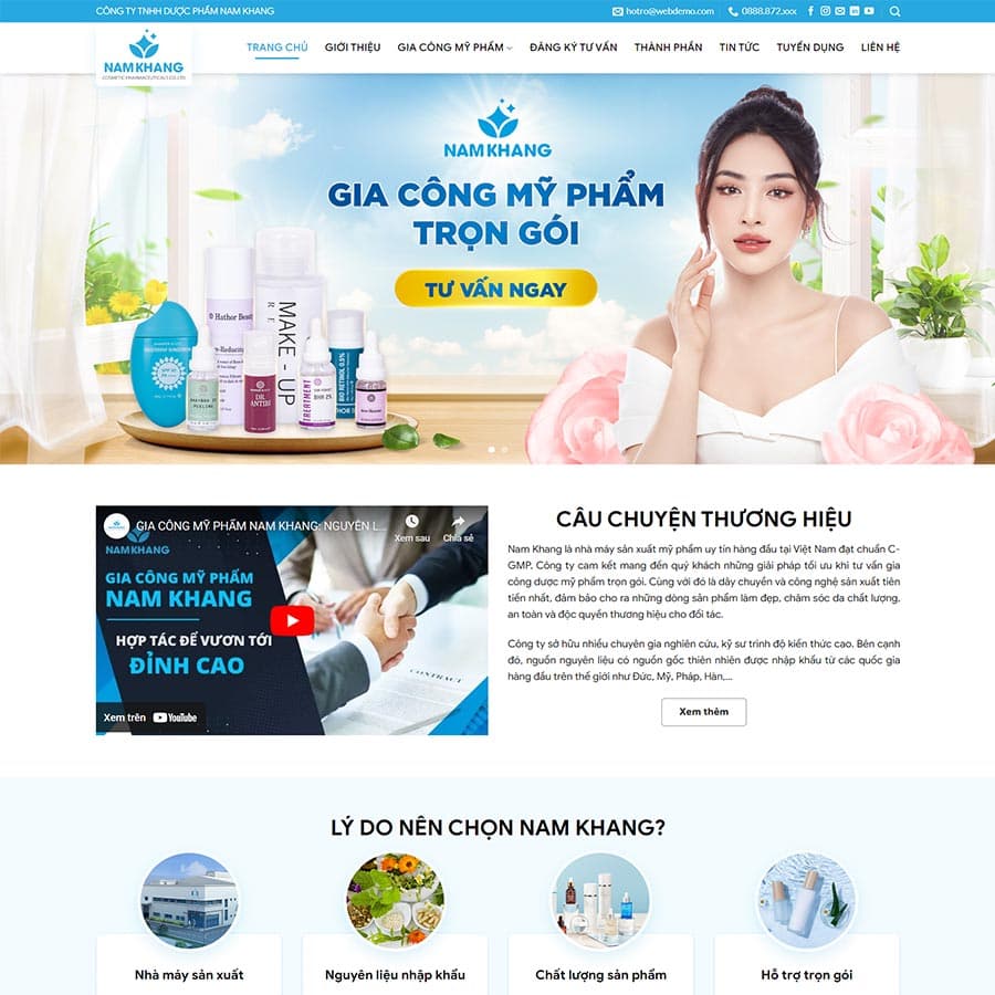 25 - Thiết kế website gia công mỹ phẩm