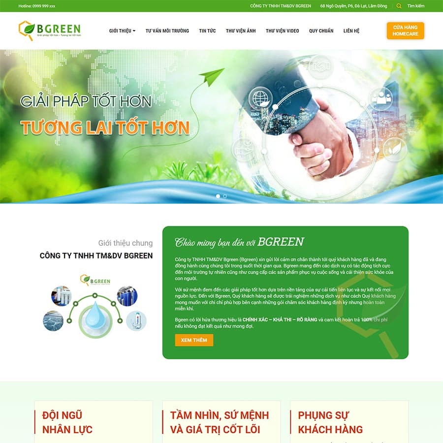 16 - Thiết kế website giới thiệu công ty giải pháp môi trường