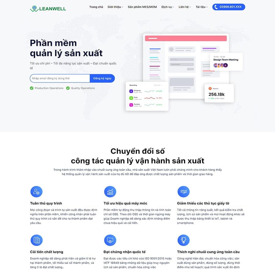 29 - Thiết kế website giới thiệu phần mềm quản lý sản xuất