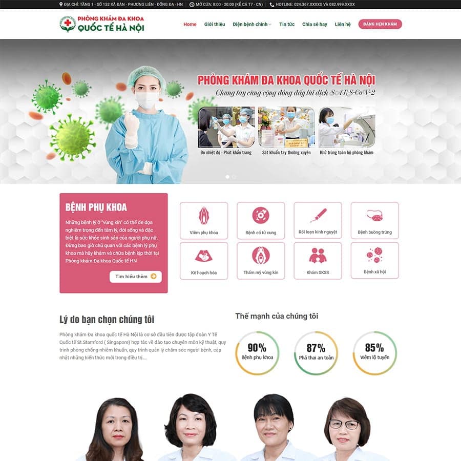 21 - Thiết kế website phòng khám đa khoa 