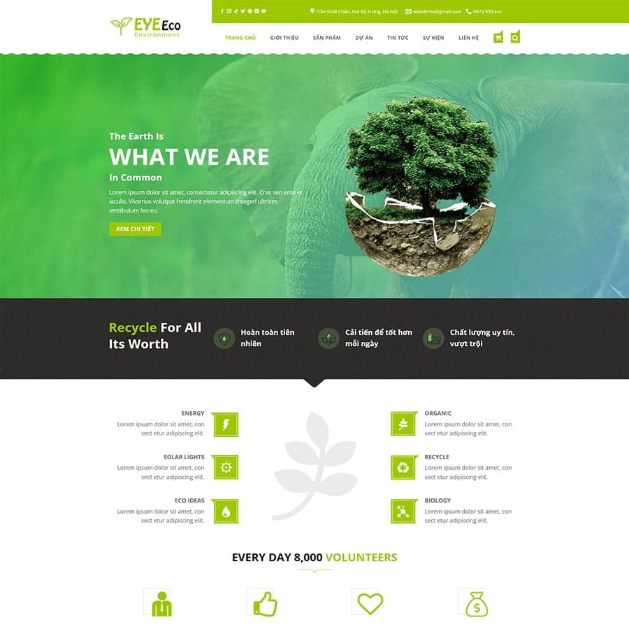 14 - Thiết kế website tổ chức bảo vệ môi trường
