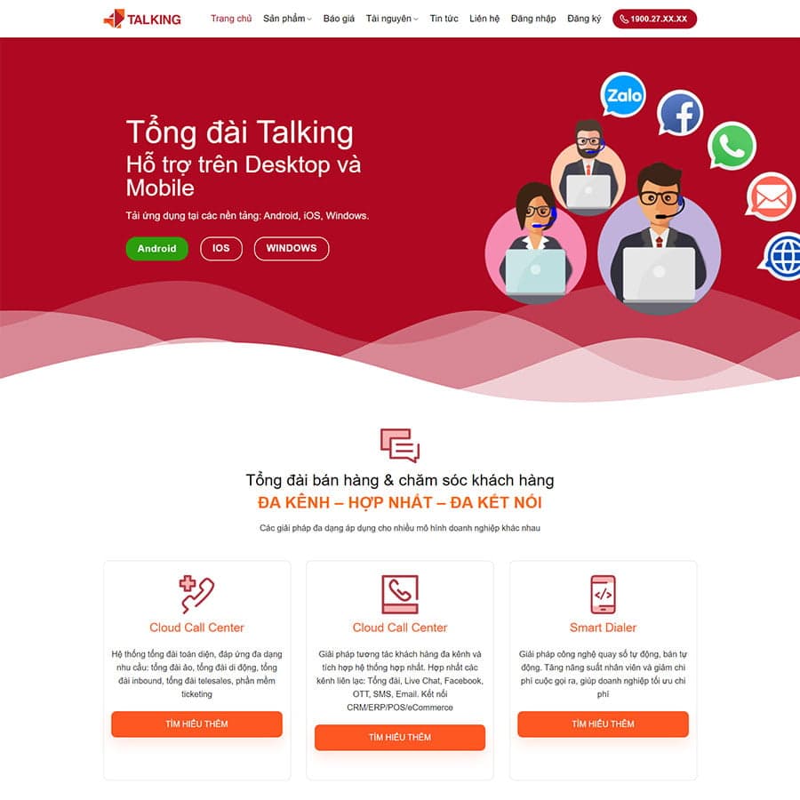 34 - Thiết kế website tổng đài Call Center