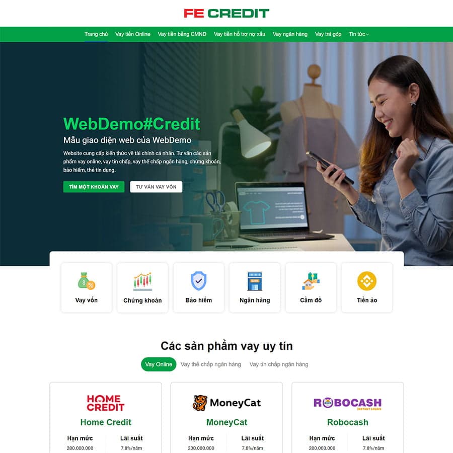 35 - Thiết kế website vay vốn, tài chính 