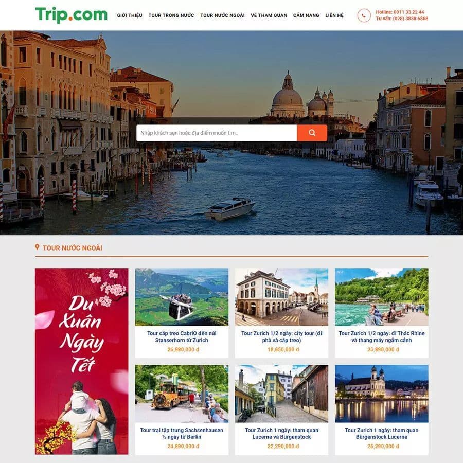 11 - Thiết kế website bán tour du lịch 