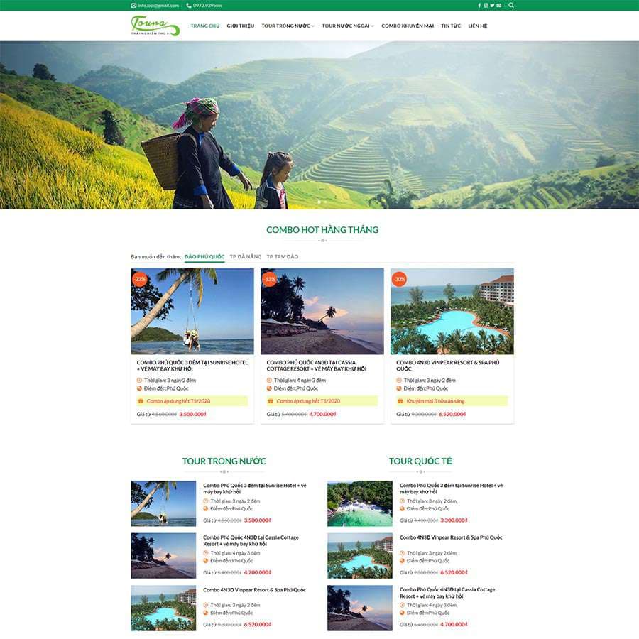 9 - Thiết kế website du lịch 