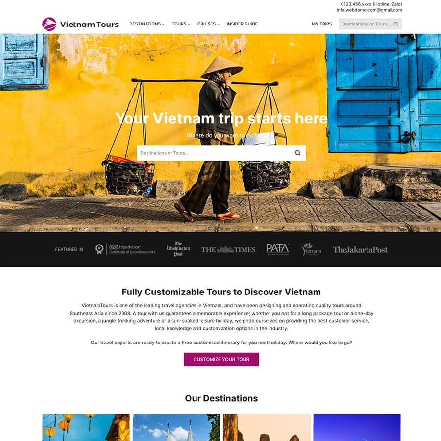 1 - Thiết kế website du lịch 