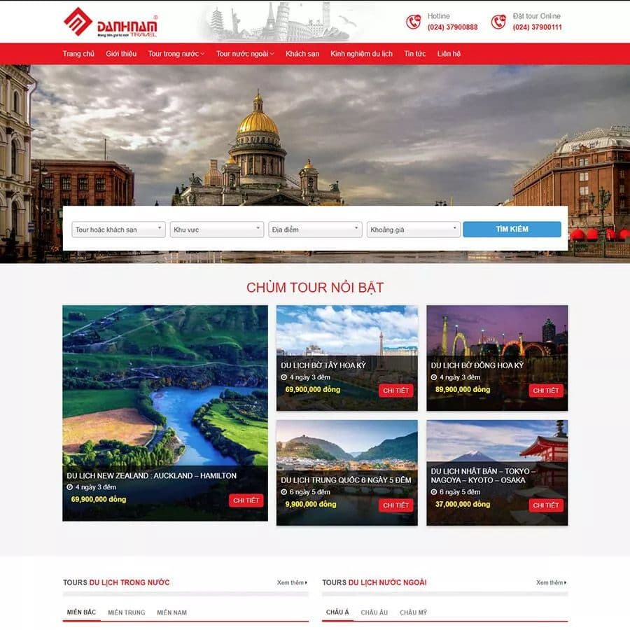 12 - Thiết kế website du lịch cao cấp 