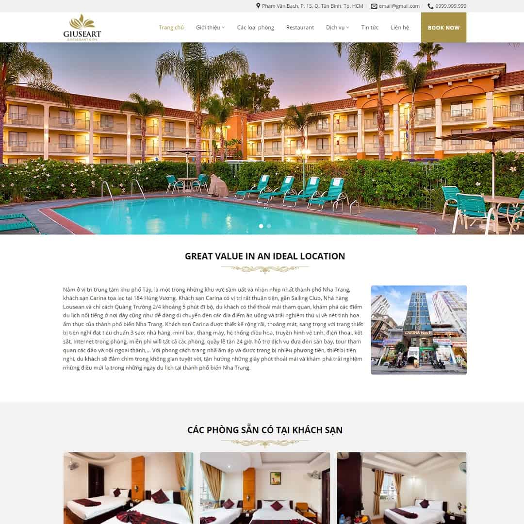 20 - Thiết kế website Khách Sạn 