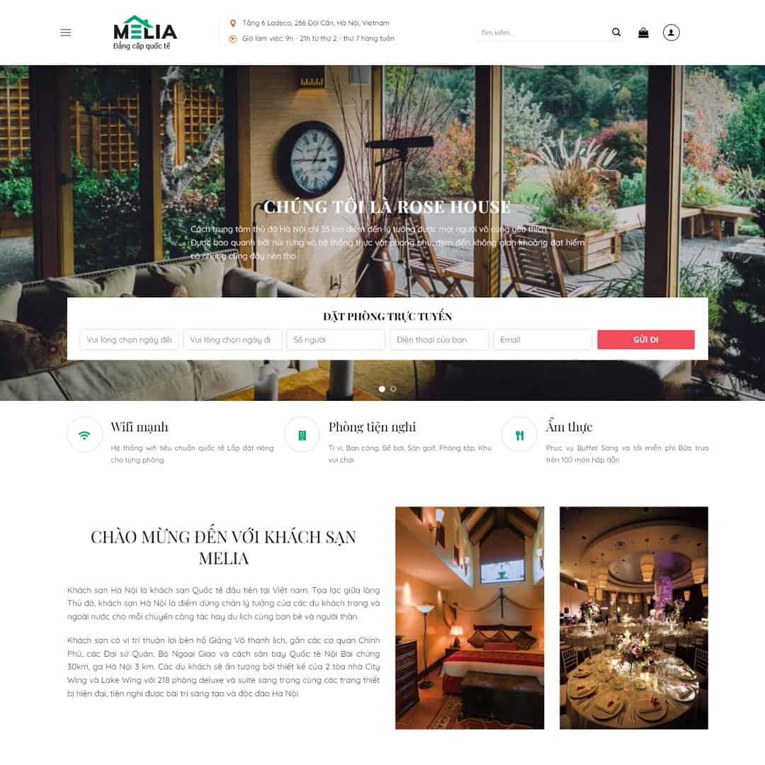 19 - Thiết kế website khách sạn 