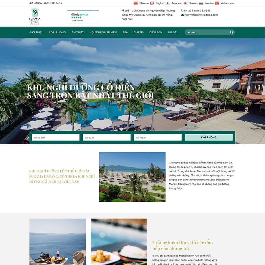 2 - Thiết kế website khách sạn 