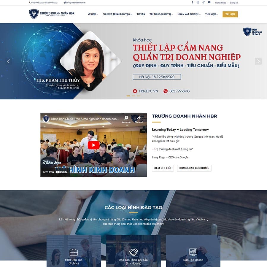 5 - Thiết kế website đào tạo doanh nhân 