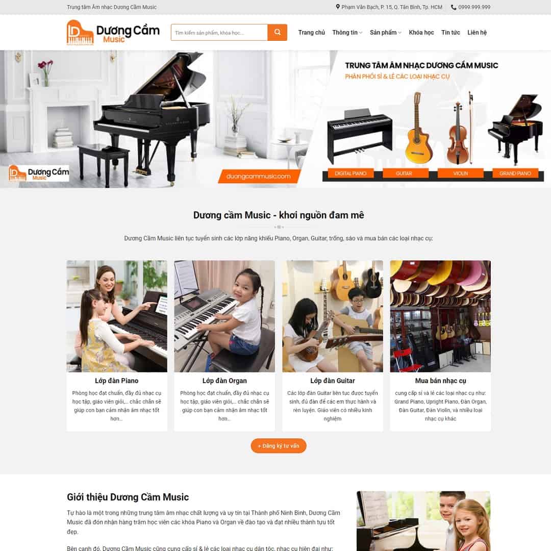 20 - Thiết kế website đào tạo học đàn