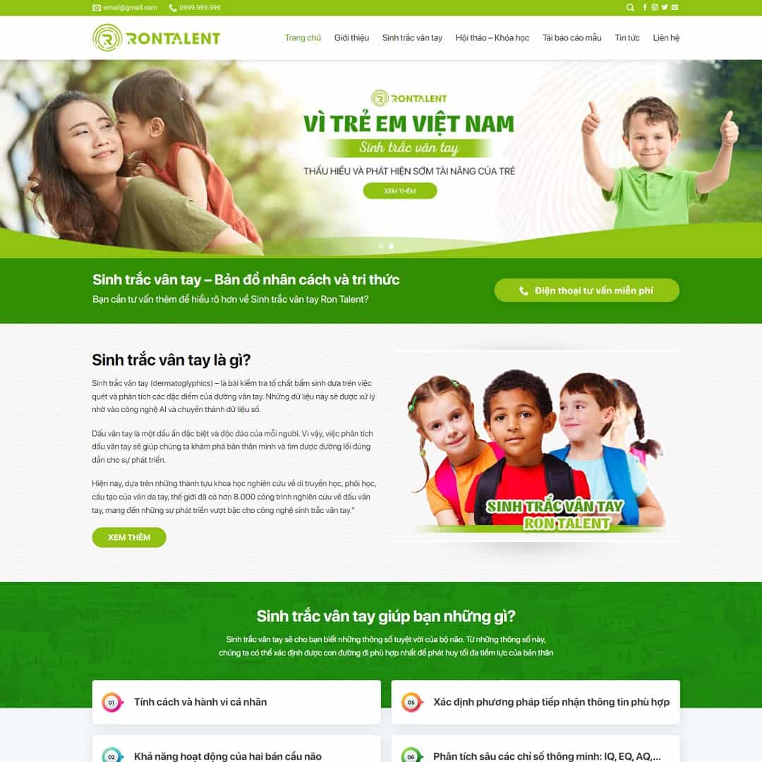 17 - Thiết kế website dịch vụ sinh trắc vân tay