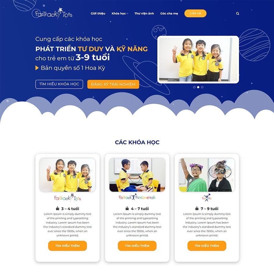 7 - Thiết kế website khóa học cho trẻ em