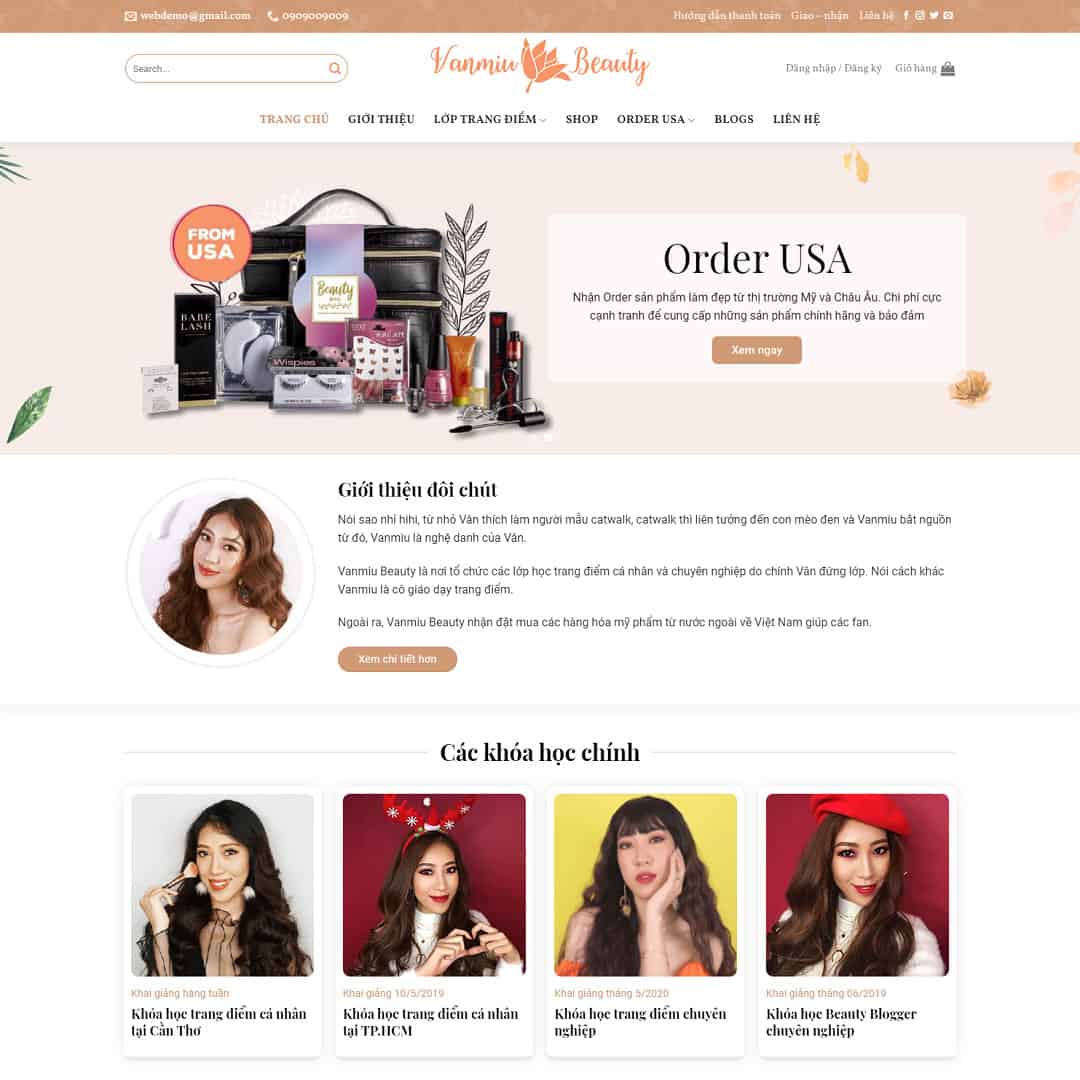 29 - Thiết kế website khóa học dạy trang điểm