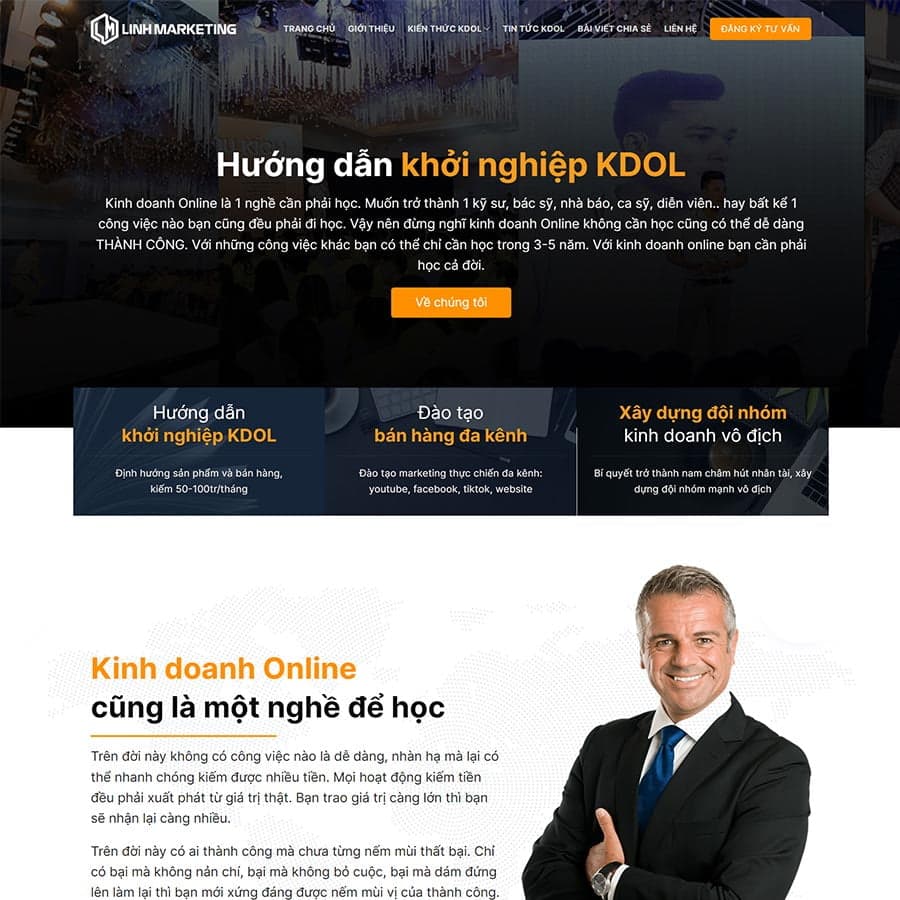 1 - Thiết kế website khóa học kinh doanh online