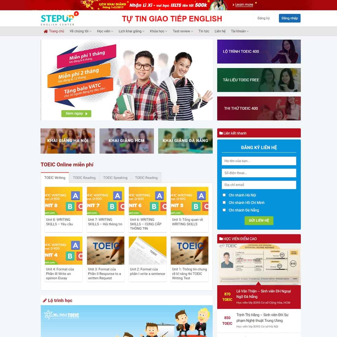 21 - Thiết kế website trung tâm anh ngữ