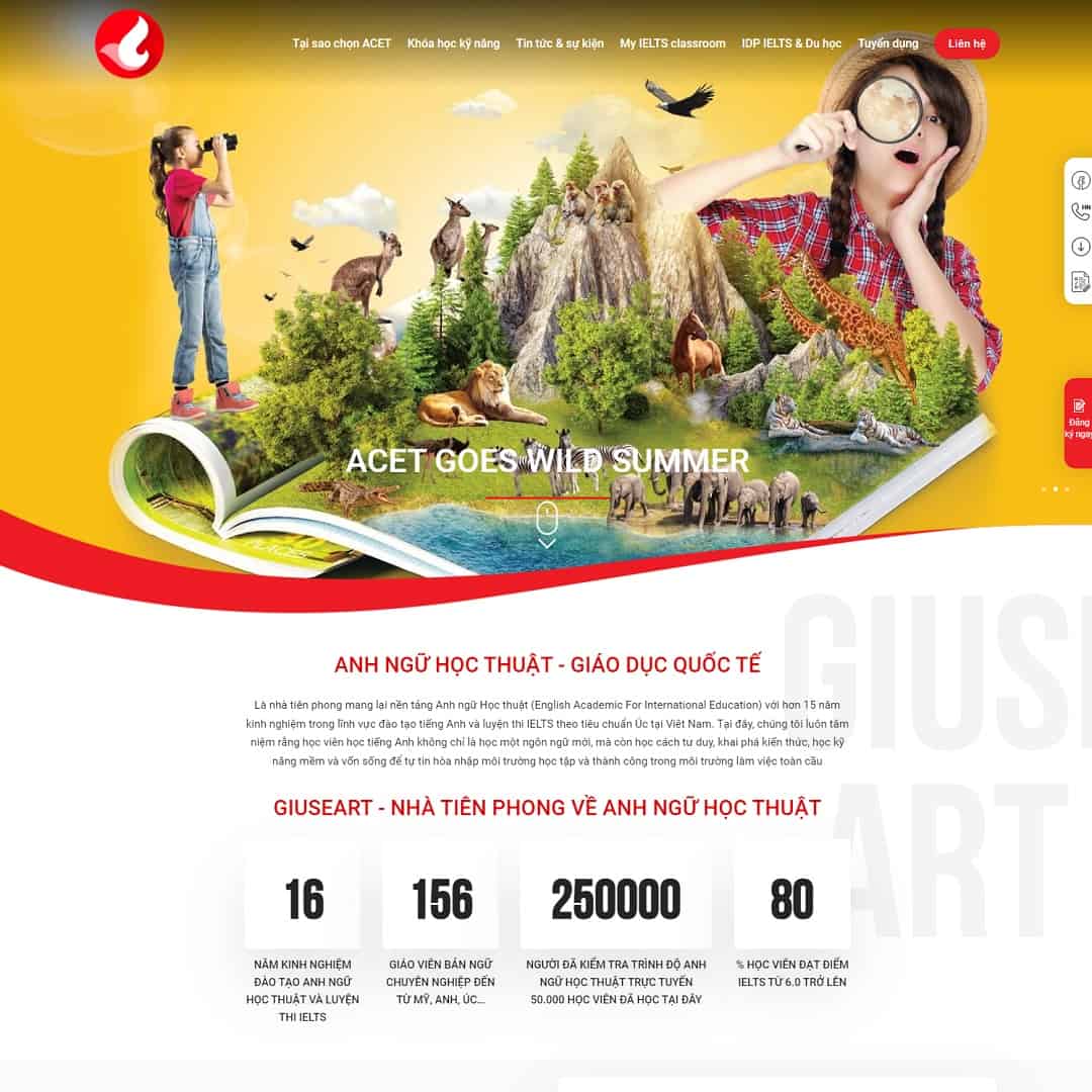 22 - Thiết kế website trung tâm anh ngữ