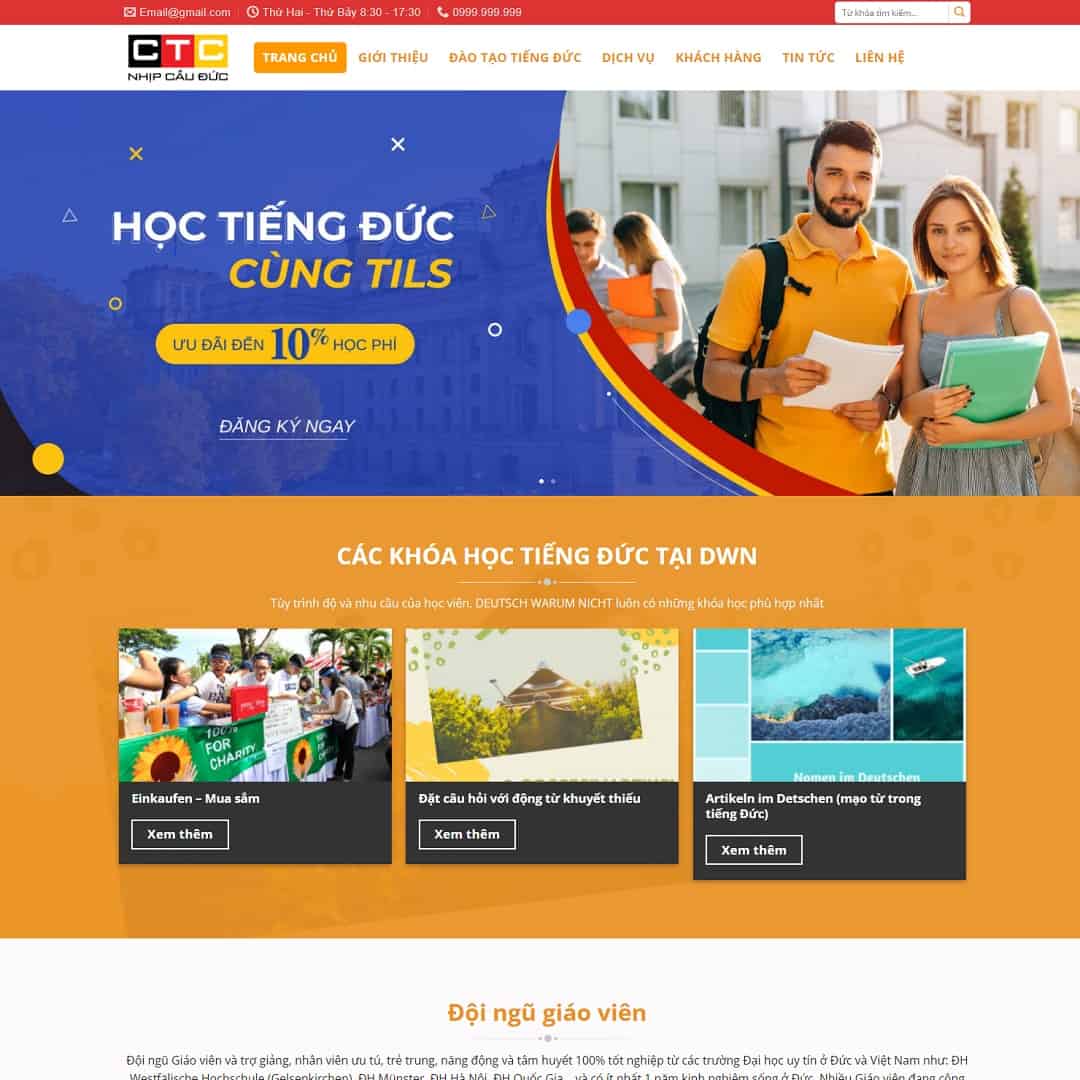 16 - Thiết kế website trung tâm đào tạo tiếng Đức